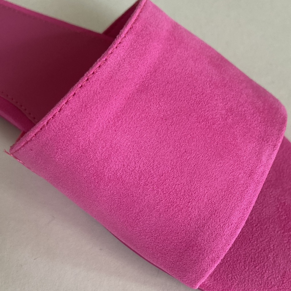 J. Crew Microsuede Single Strap Slide Sandals in Tulip - Picture 7 of 7